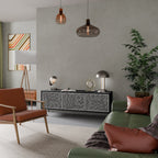 TEMPORARY SEQUENCE Mueble de TV de 3 Puertas en Acabado Negro