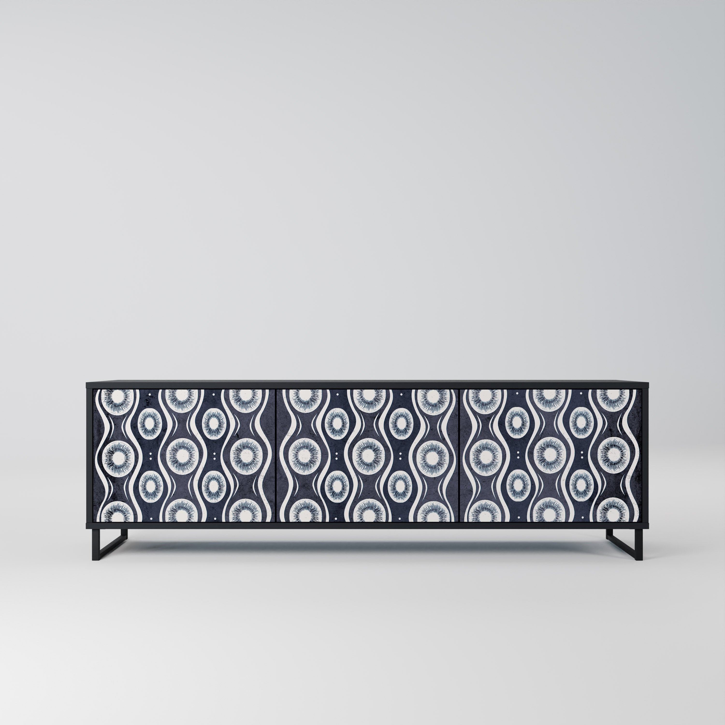 Mueble de TV de 3 puertas GRAPHITE EYES con acabado negro
