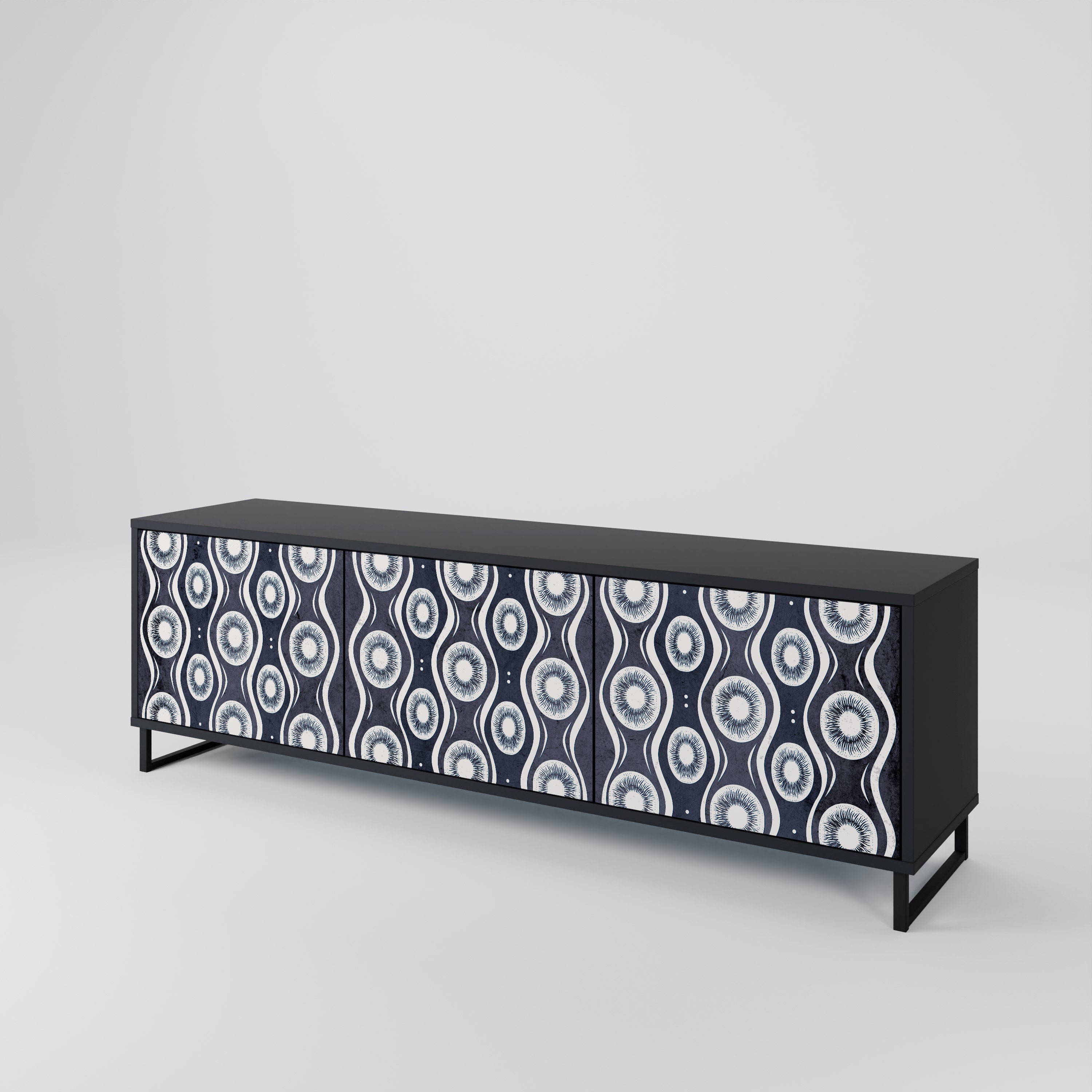 Mueble de TV de 3 puertas GRAPHITE EYES con acabado negro