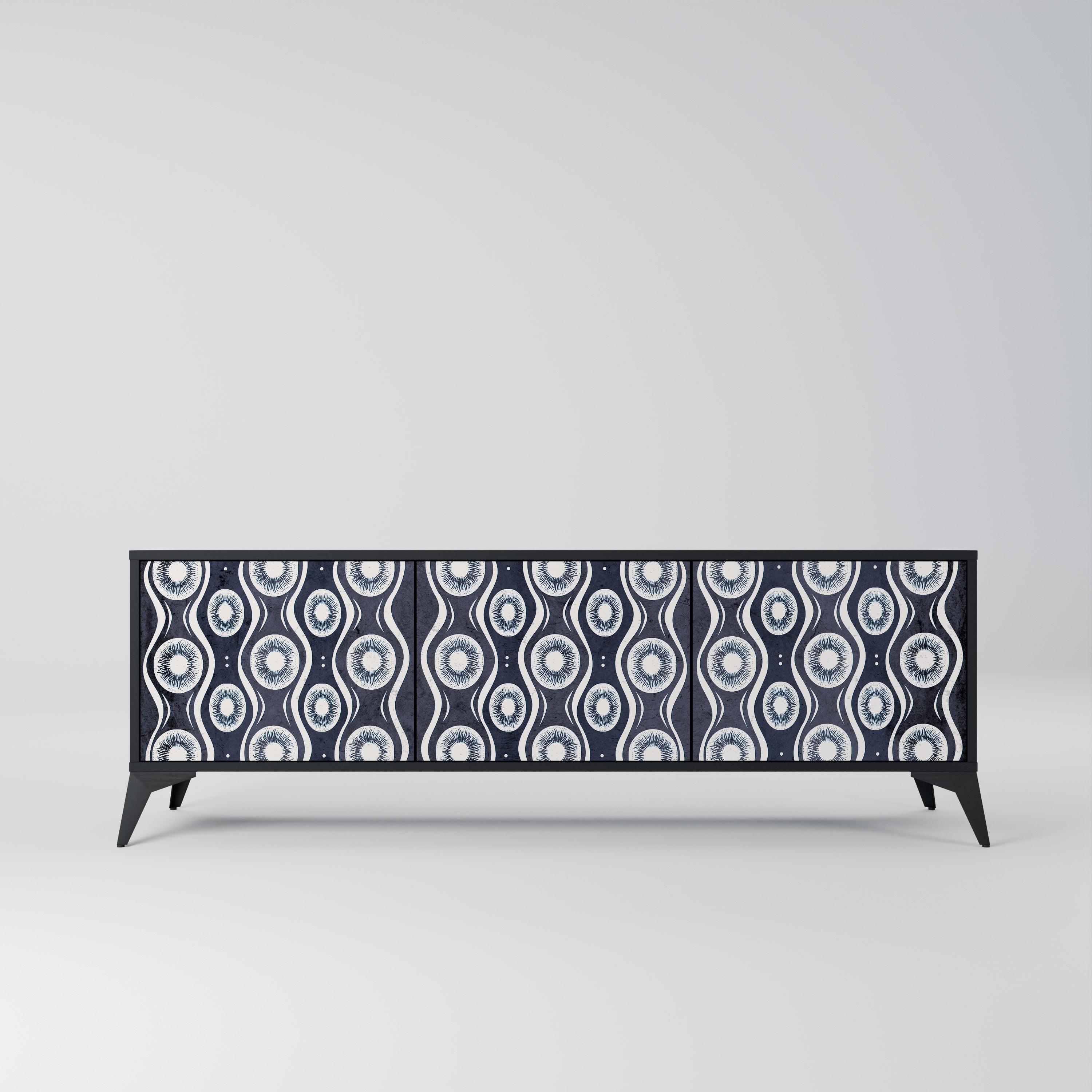 Mueble de TV de 3 puertas GRAPHITE EYES con acabado negro