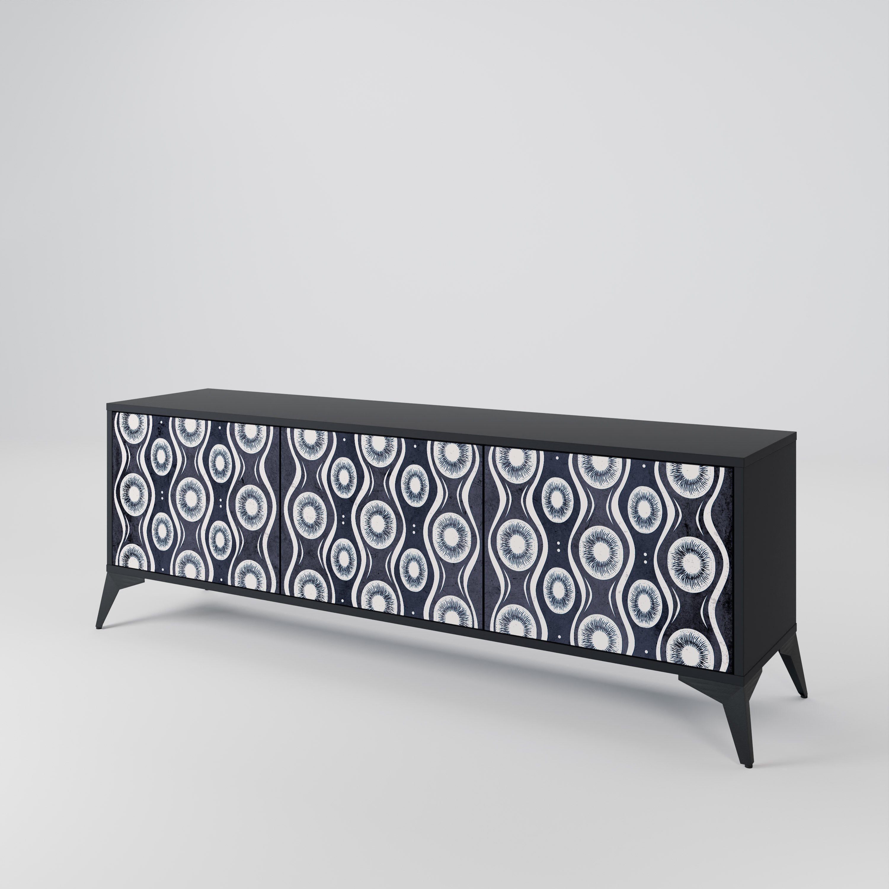 Mueble de TV de 3 puertas GRAPHITE EYES con acabado negro