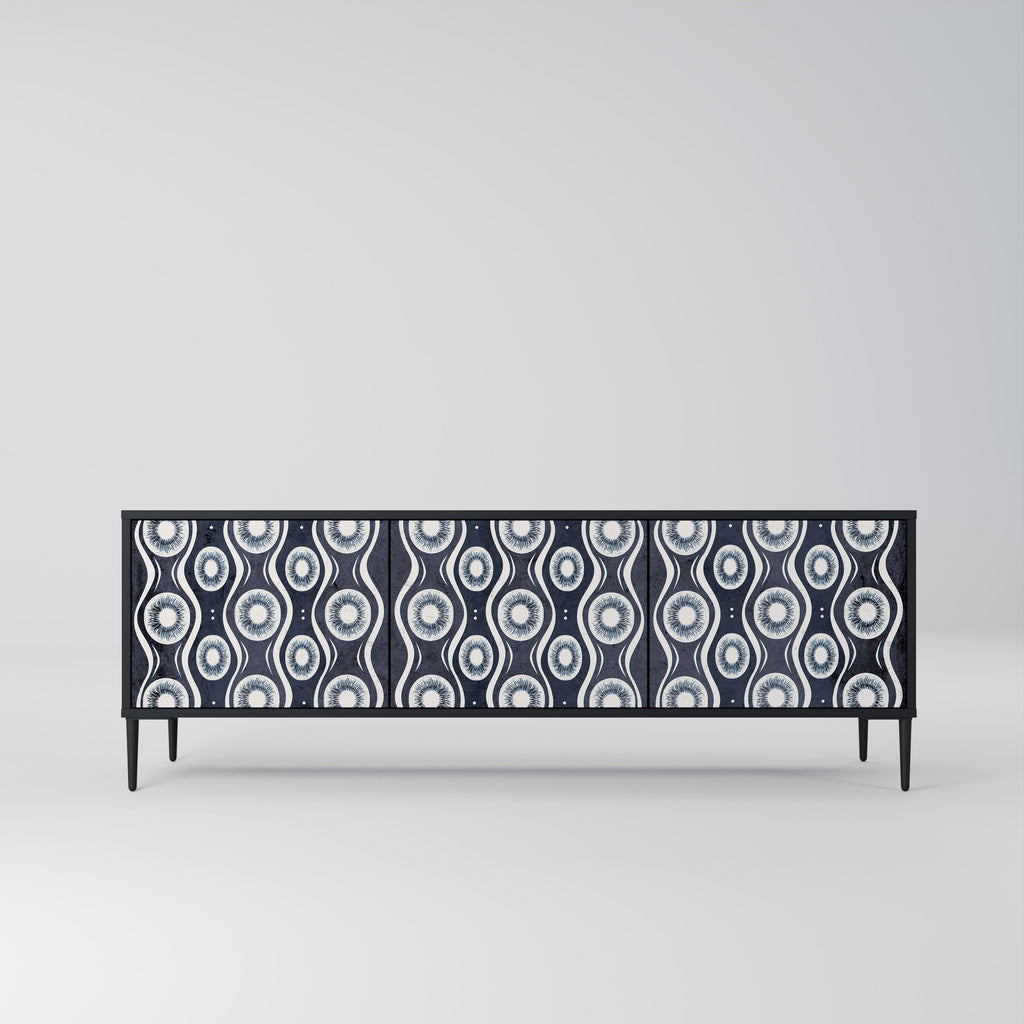 Mueble de TV de 3 puertas GRAPHITE EYES con acabado negro