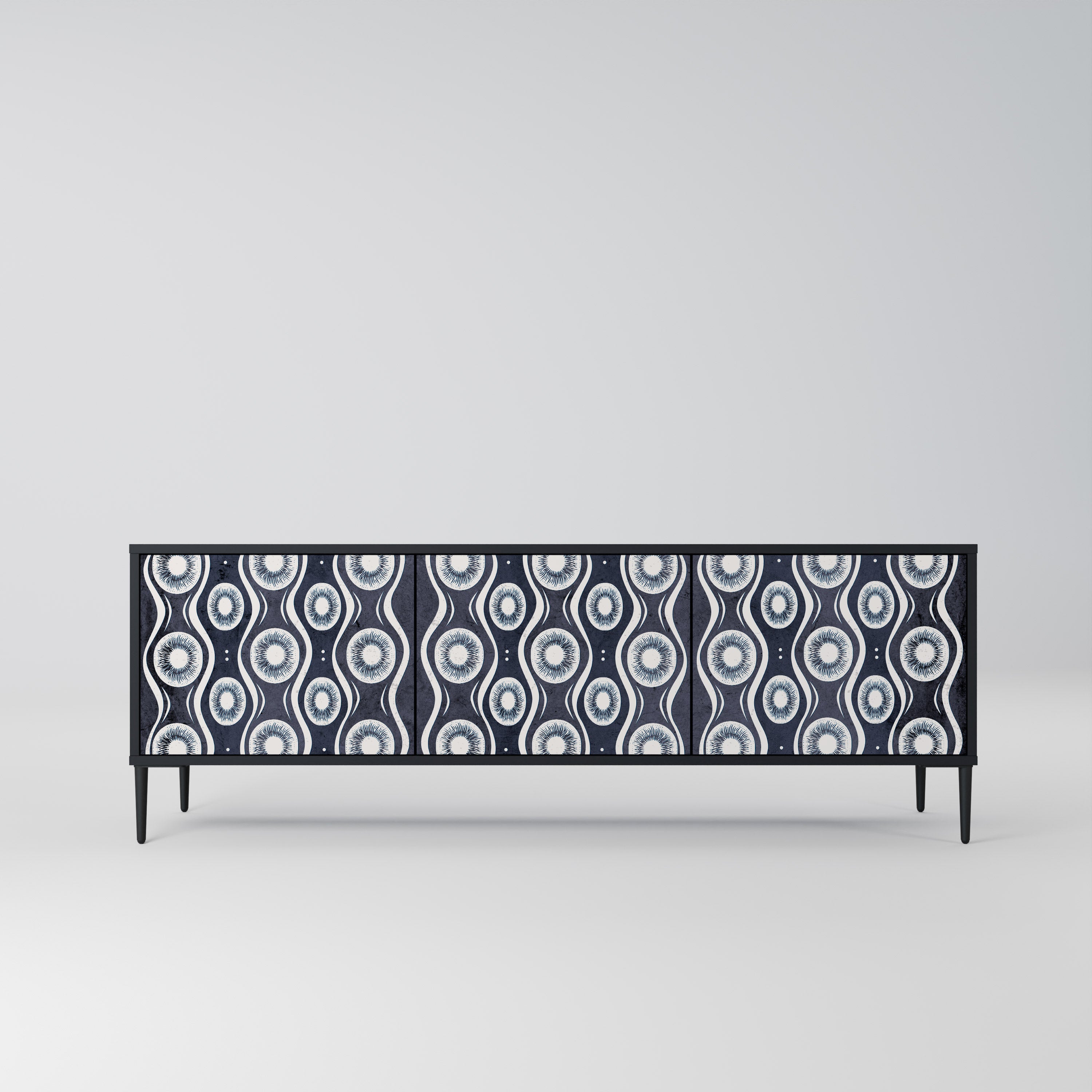 Mueble de TV de 3 puertas GRAPHITE EYES con acabado negro