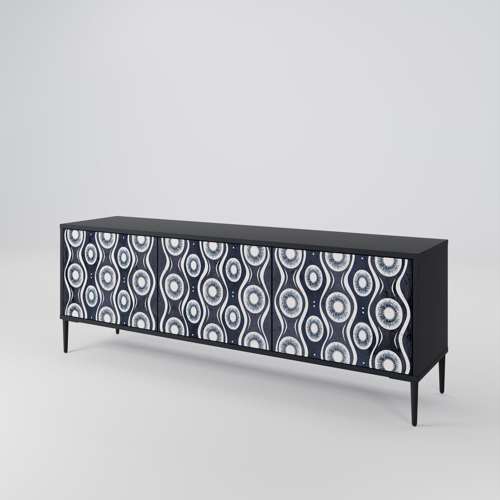 Mueble de TV de 3 puertas GRAPHITE EYES con acabado negro