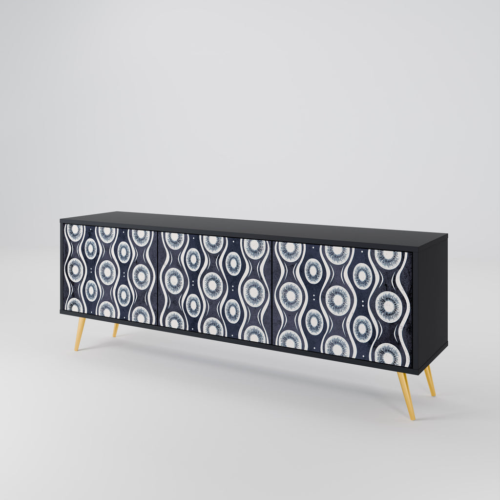 Mueble de TV de 3 puertas GRAPHITE EYES con acabado negro