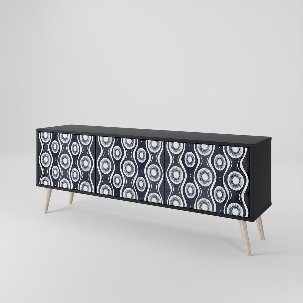 Mueble de TV de 3 puertas GRAPHITE EYES con acabado negro