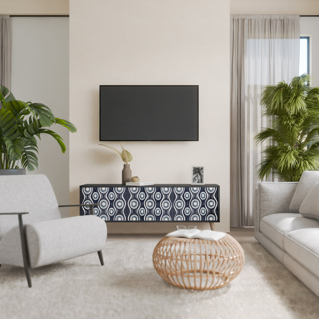 Mueble de TV de 3 puertas GRAPHITE EYES con acabado negro
