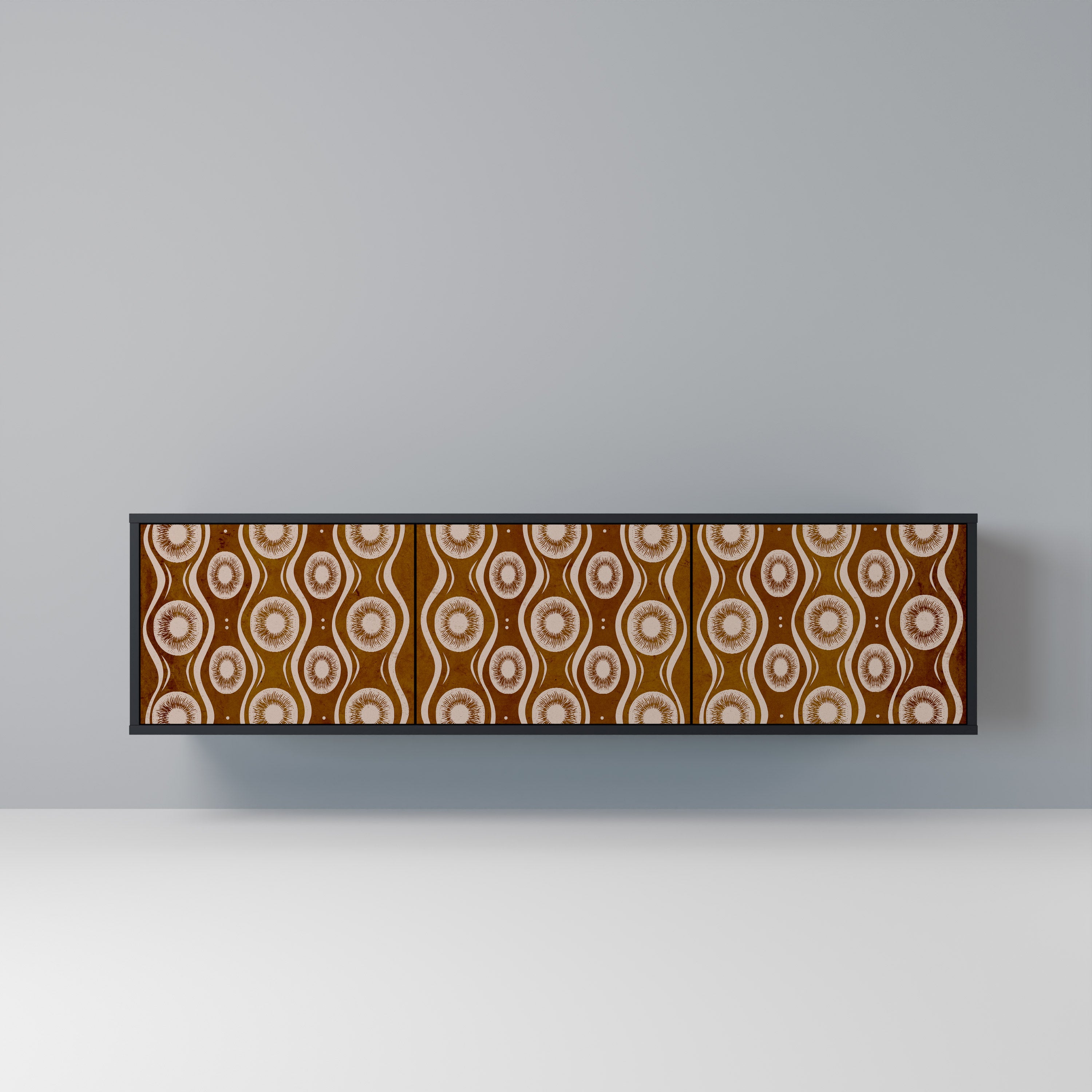 Mueble de TV de 3 puertas BROWN EYES en acabado negro