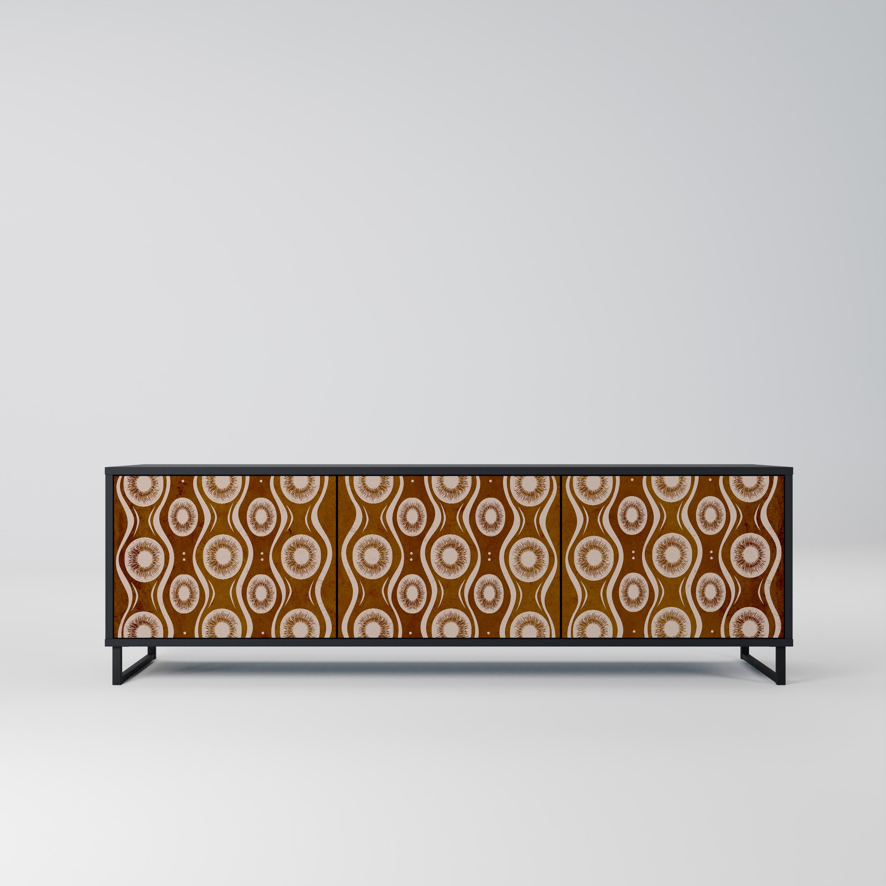 Mueble de TV de 3 puertas BROWN EYES en acabado negro