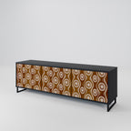 BROWN EYES Mueble de TV de 3 Puertas en Acabado Negro