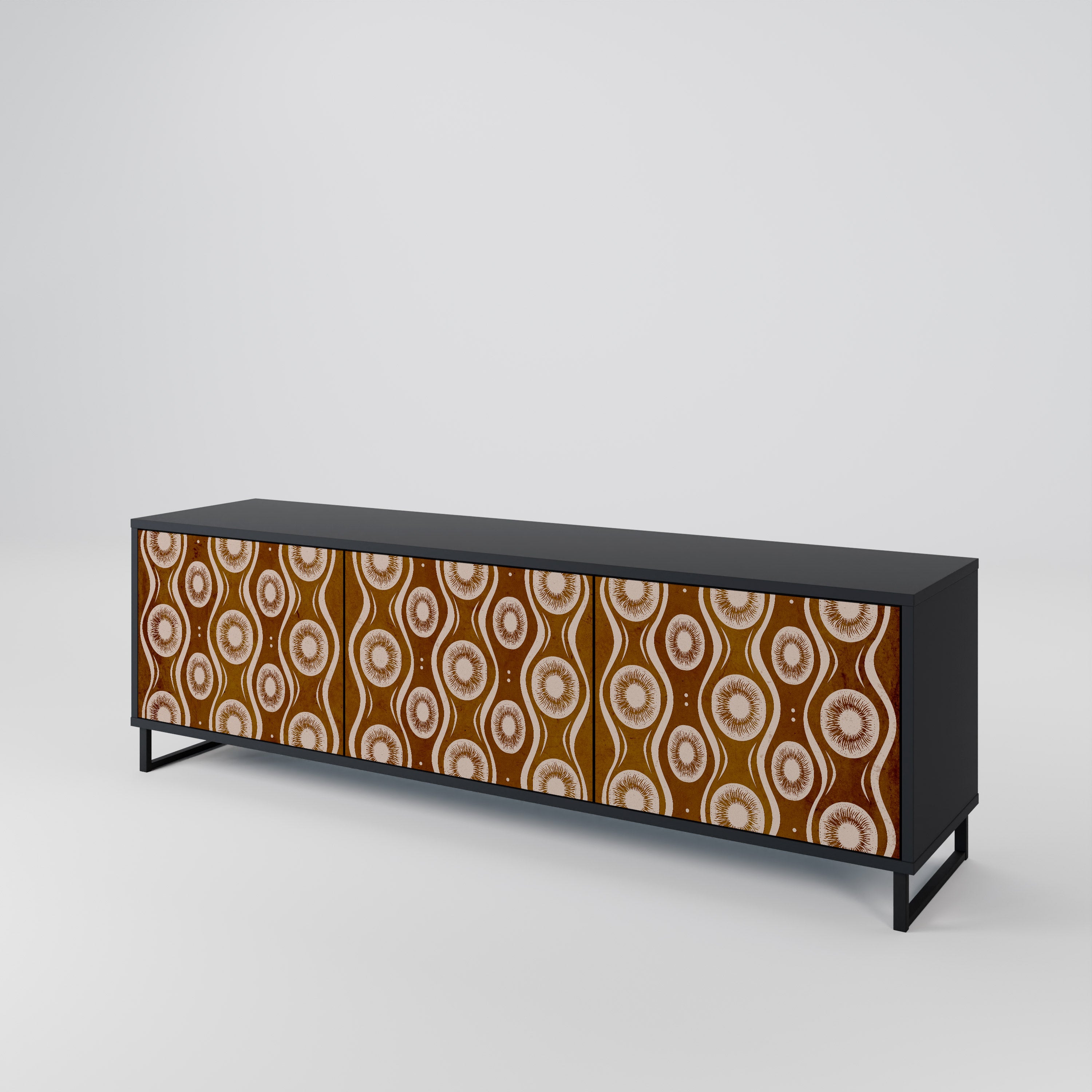 Mueble de TV de 3 puertas BROWN EYES en acabado negro