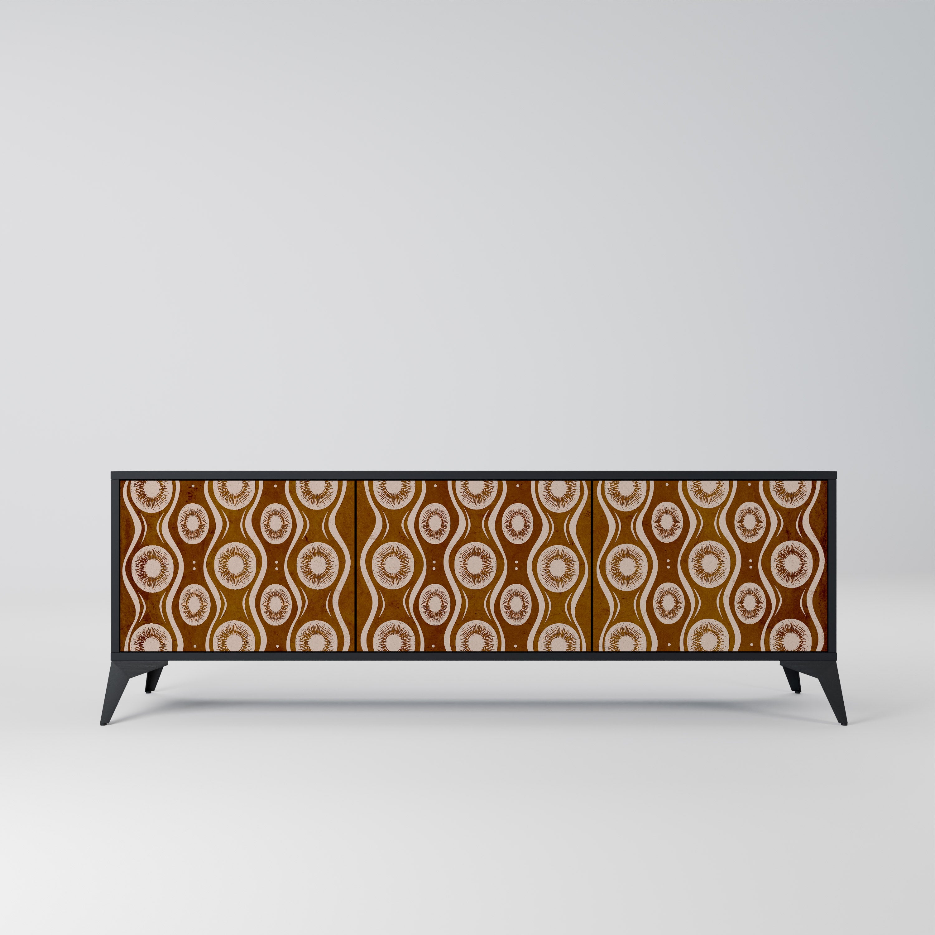 Mueble de TV de 3 puertas BROWN EYES en acabado negro