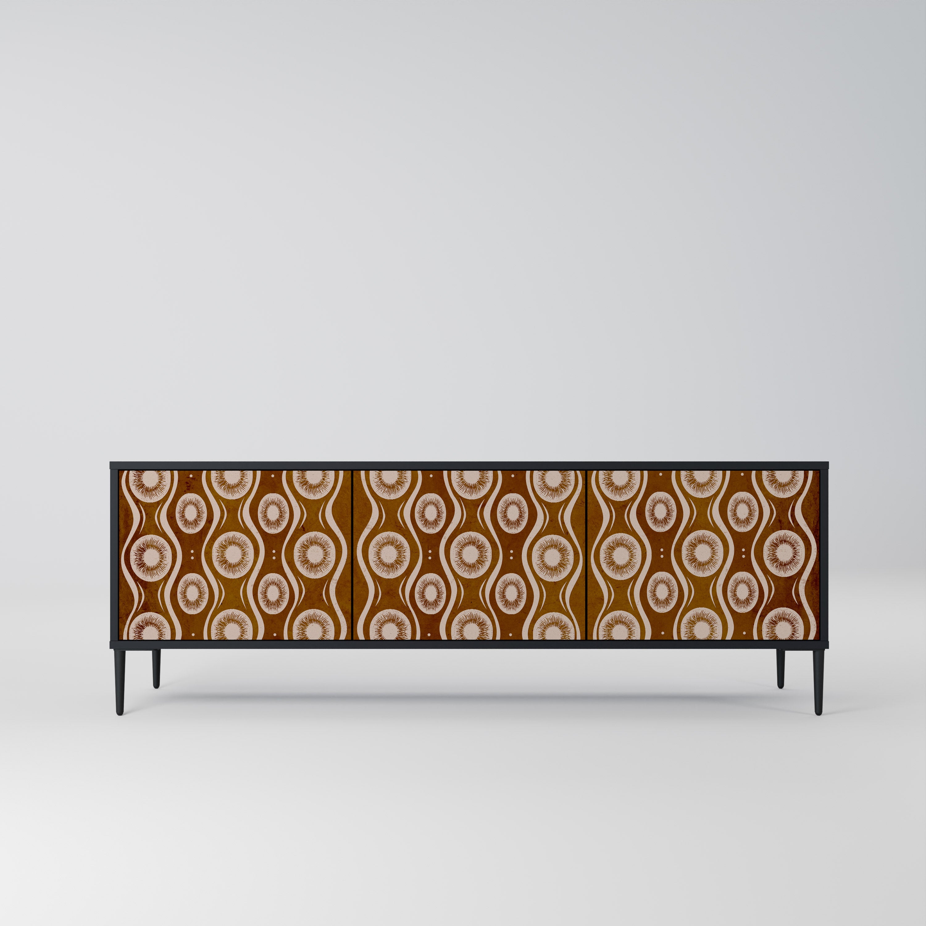 Mueble de TV de 3 puertas BROWN EYES en acabado negro