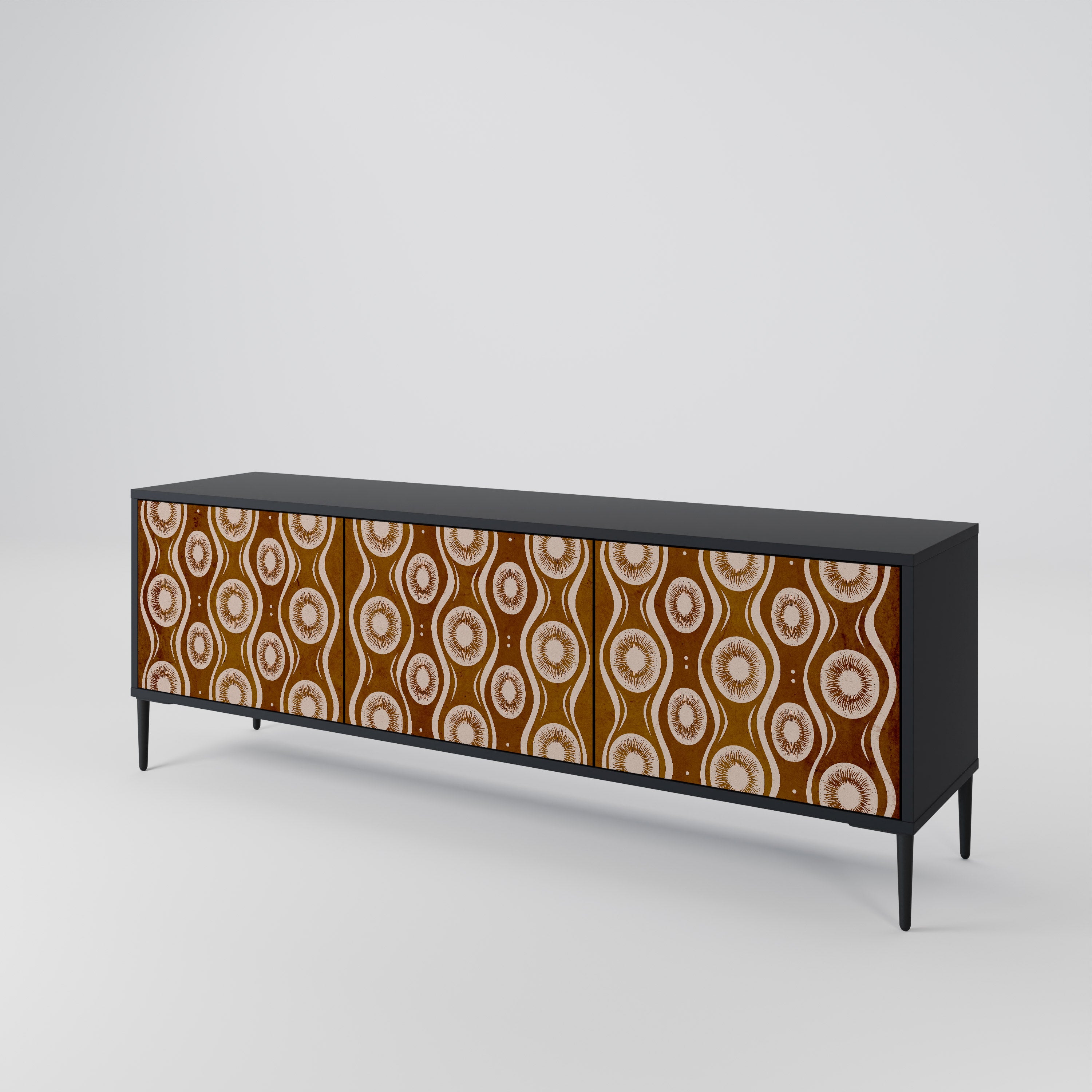Mueble de TV de 3 puertas BROWN EYES en acabado negro