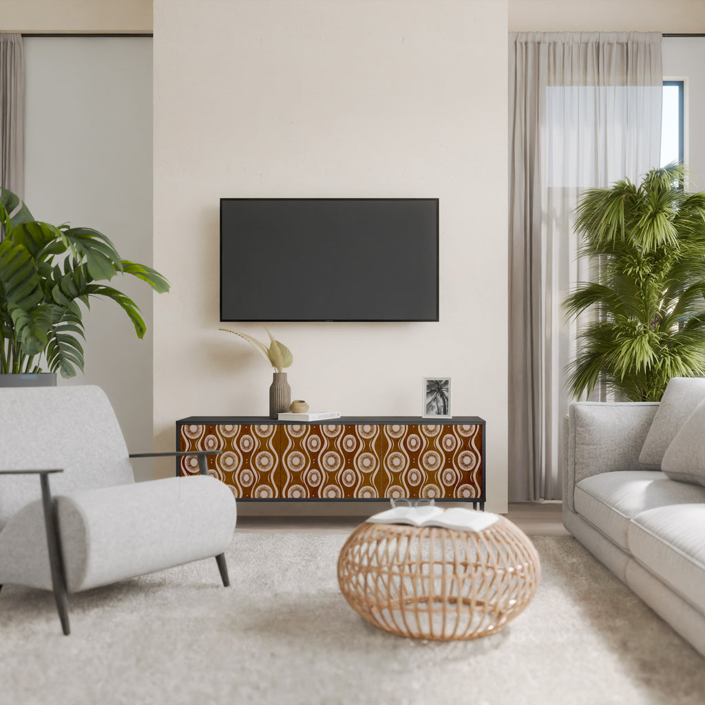 Mueble de TV de 3 puertas BROWN EYES en acabado negro