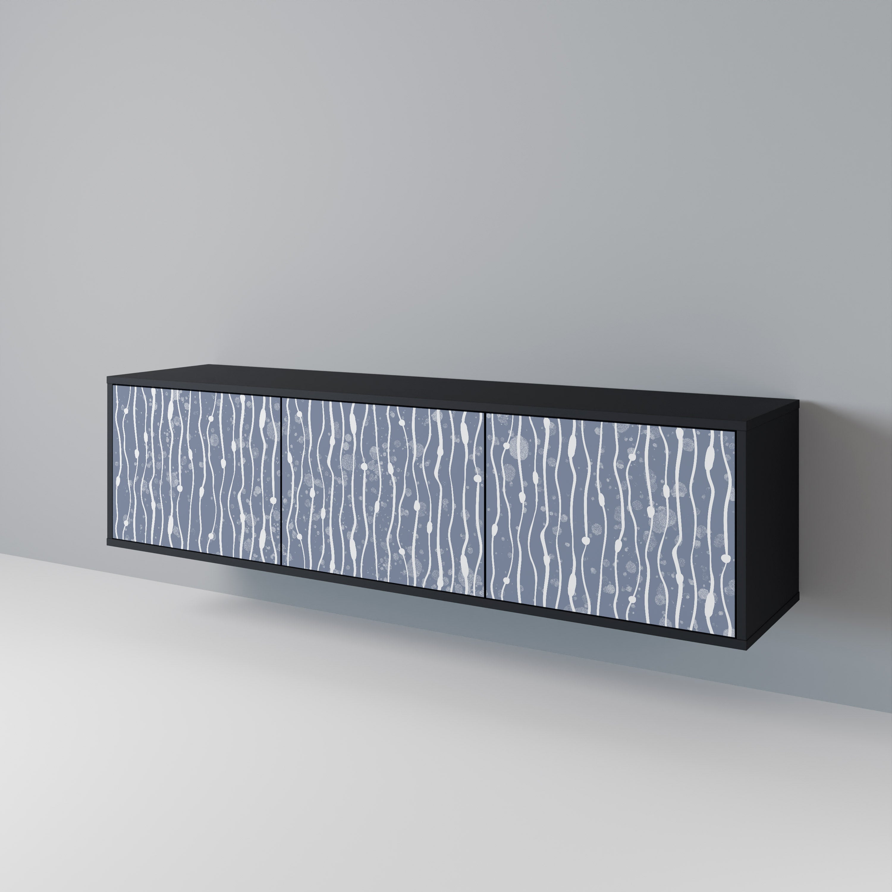 GRAPHITE RAIN Mueble de TV de 3 Puertas