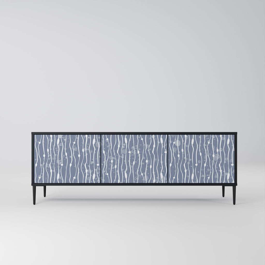 GRAPHITE RAIN 3-Door TV Stand in Black Finish