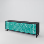 TURQUOISE RAIN Mueble de TV de 3 Puertas en Acabado Negro