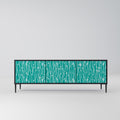 TURQUOISE RAIN Mueble de TV de 3 Puertas en Acabado Negro