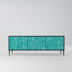 TURQUOISE RAIN Mueble de TV de 3 Puertas en Acabado Negro