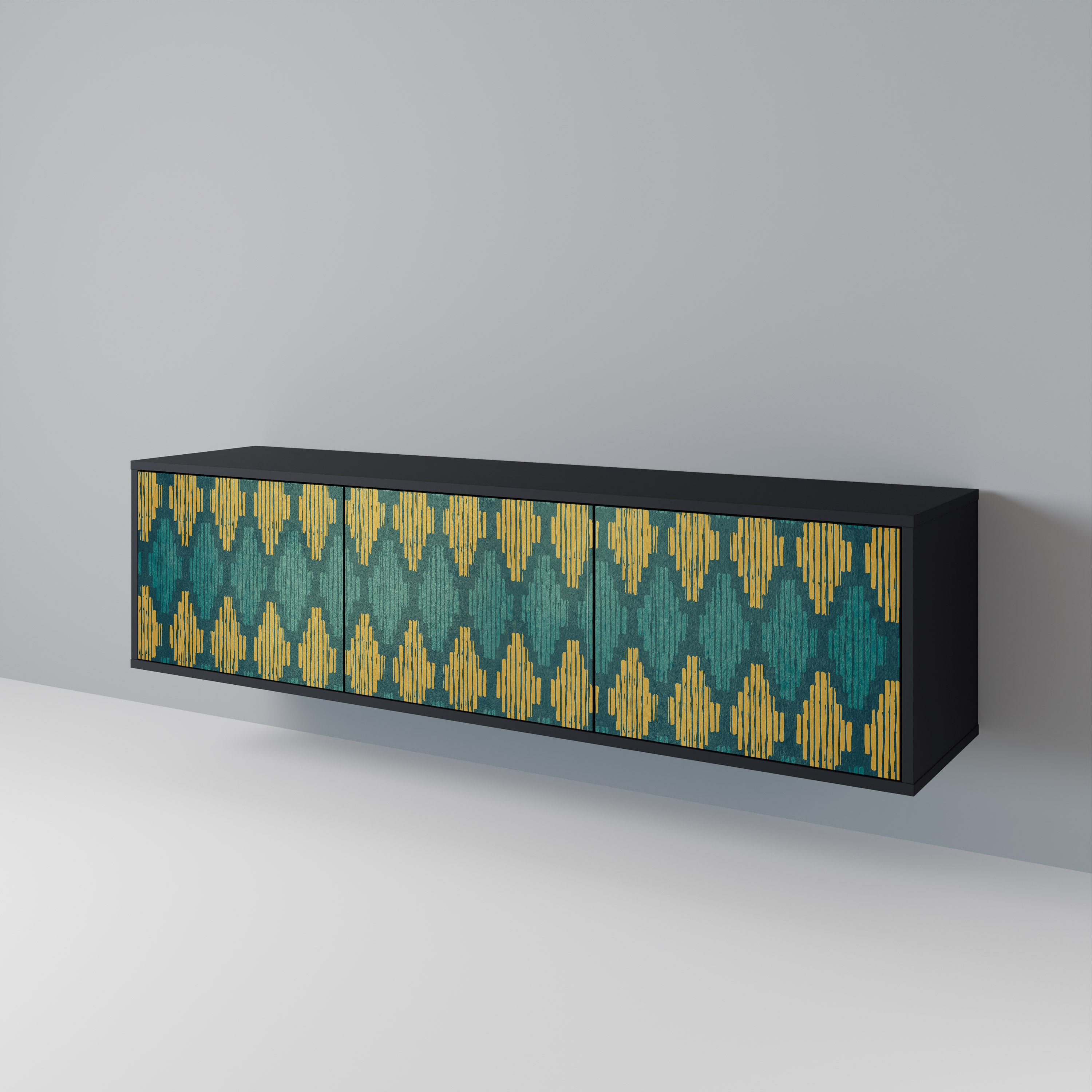 POLYGONS Mueble de TV de 3 Puertas