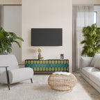 POLYGONS 3-Door TV Stand in Black Finish