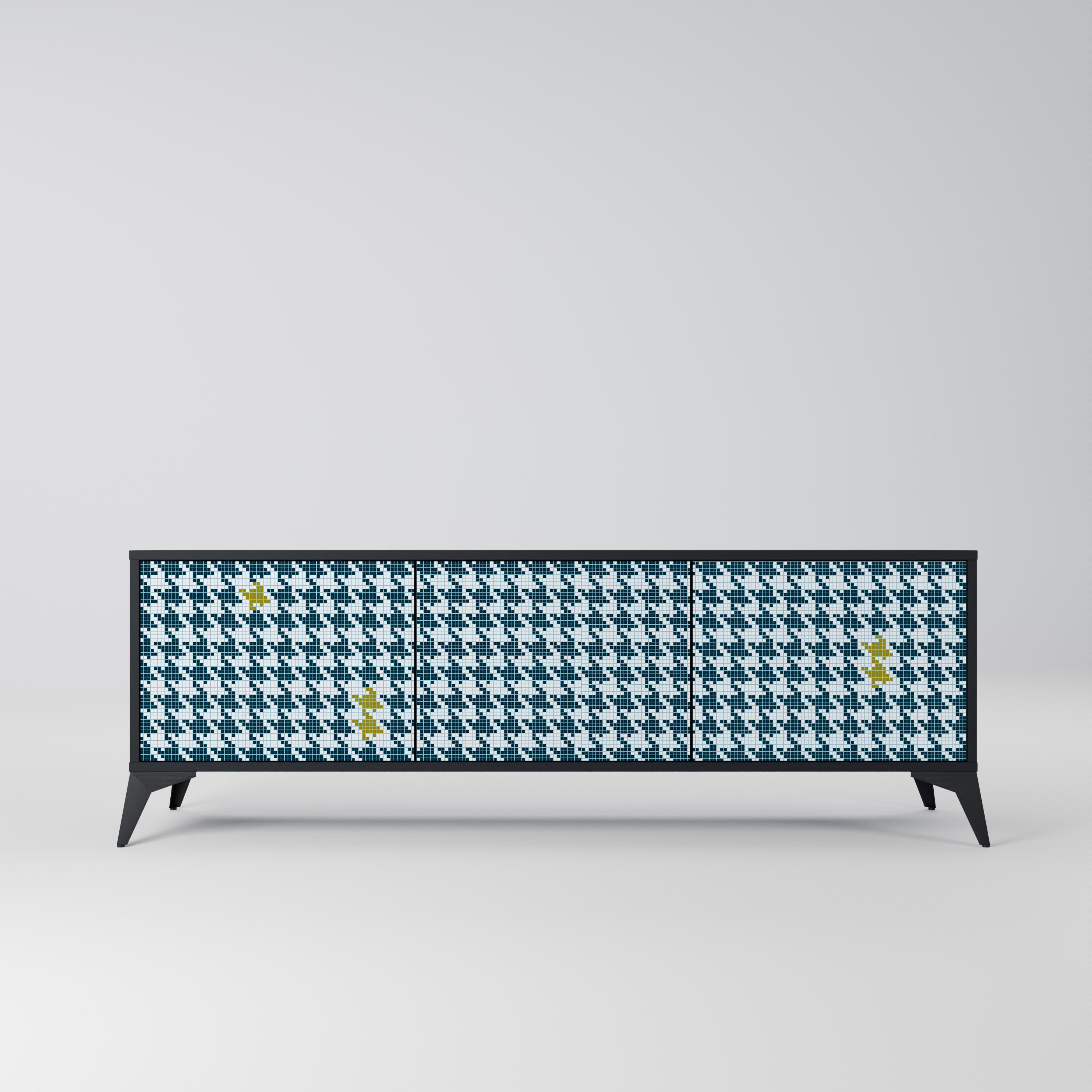 OUT OF CONTEXT 3-Door TV Stand in Black Finish
