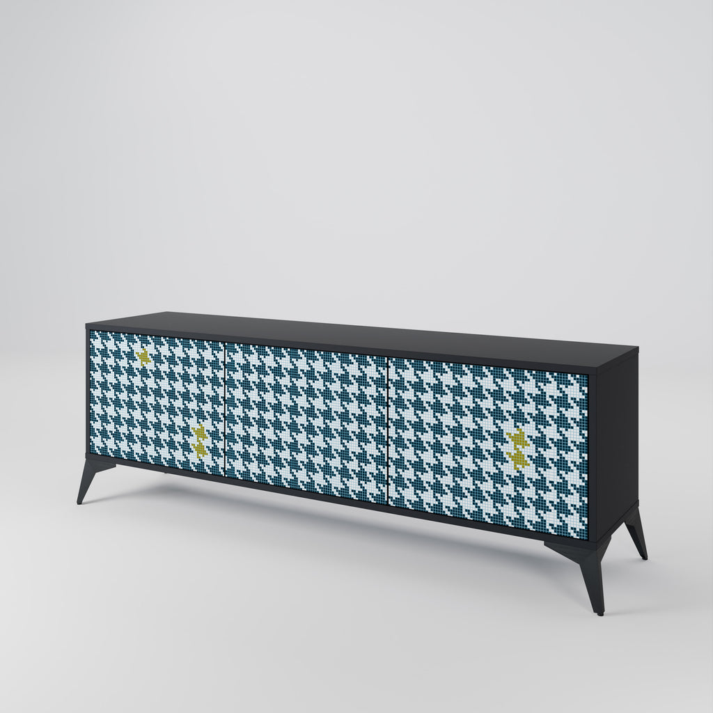 OUT OF CONTEXT 3-Door TV Stand in Black Finish