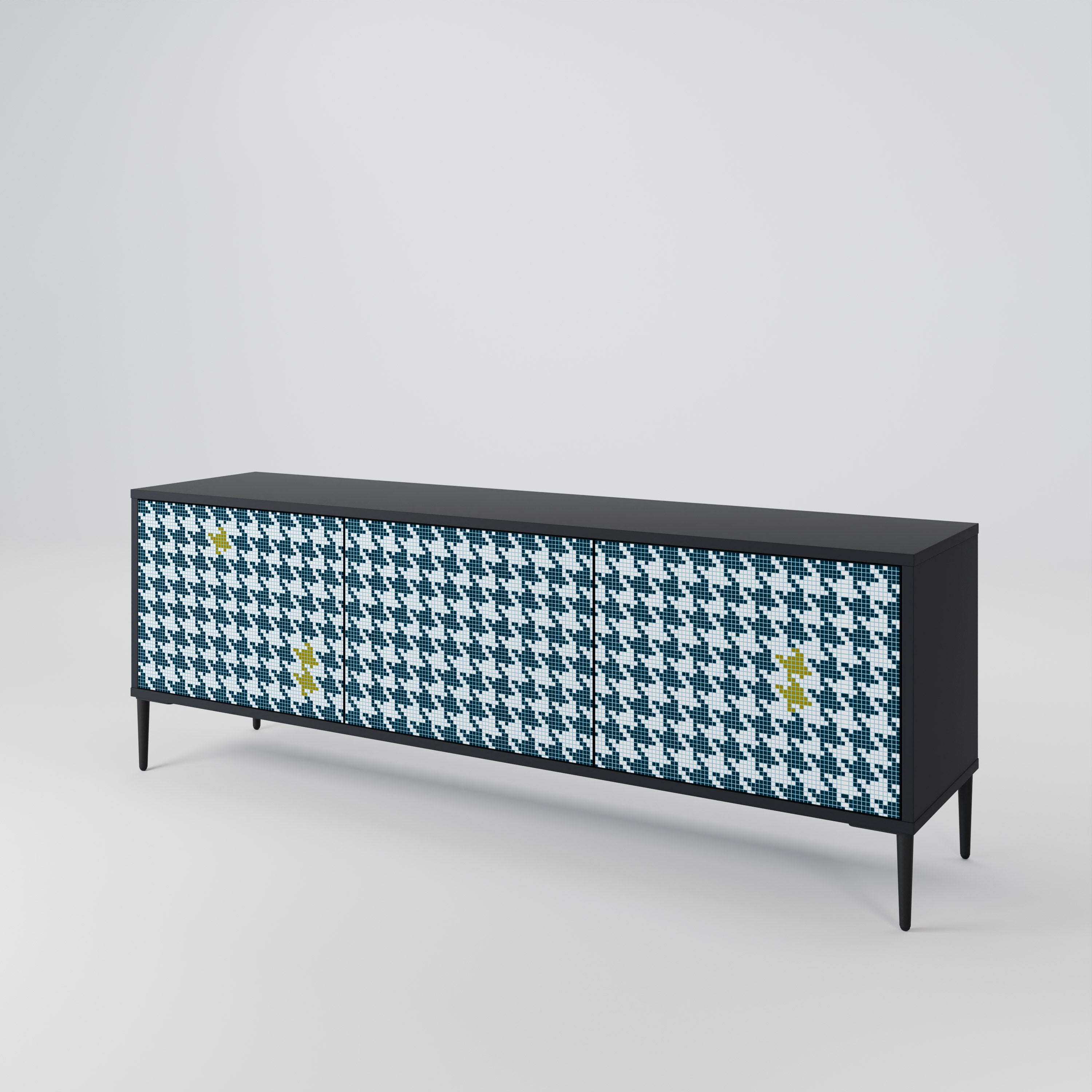 OUT OF CONTEXT 3-Door TV Stand in Black Finish