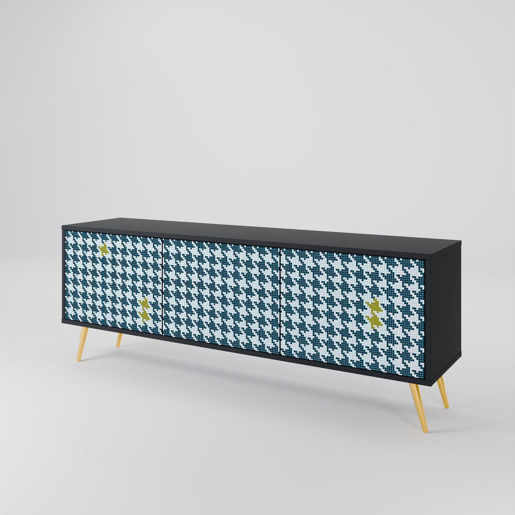 OUT OF CONTEXT 3-Door TV Stand in Black Finish