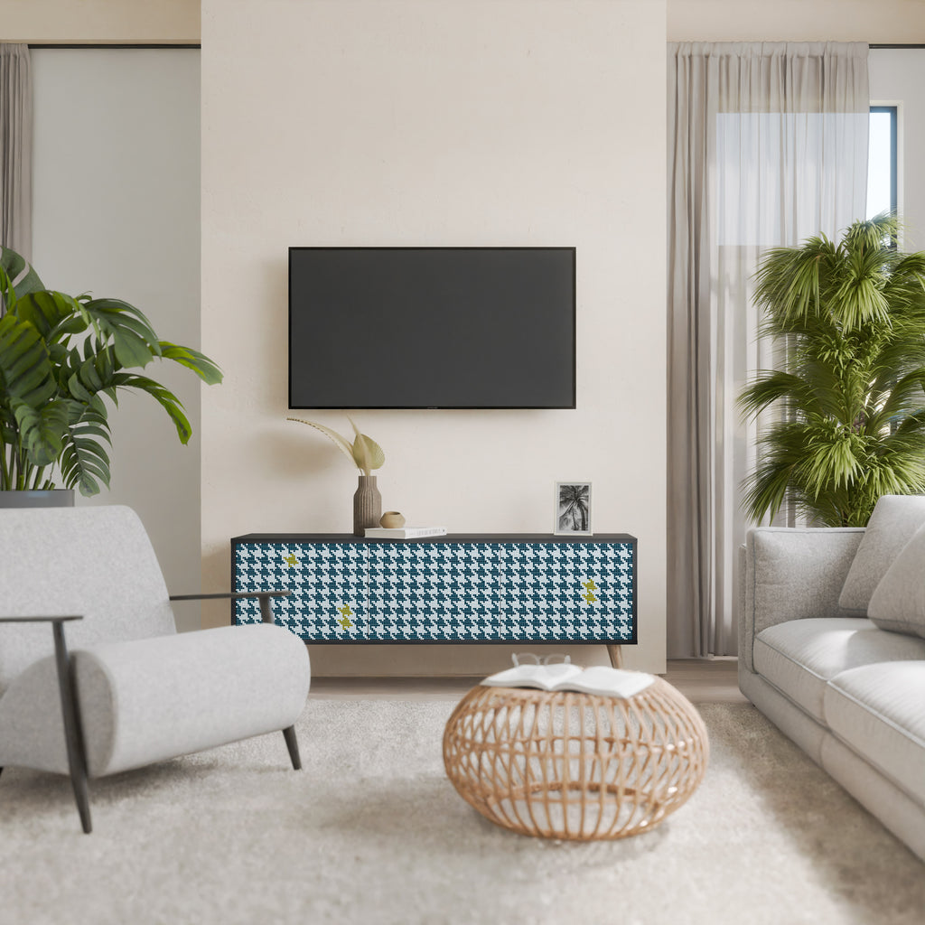 OUT OF CONTEXT 3-Door TV Stand in Black Finish