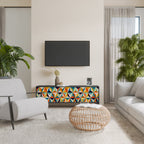 TESSELATE TREASURES Mueble de TV de 3 Puertas en Acabado Negro