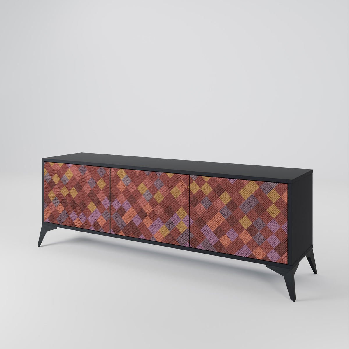 PAINTED SQUARES Mueble de TV de 3 Puertas
