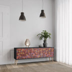 PAINTED SQUARES 3-Door TV Stand in Black Finish