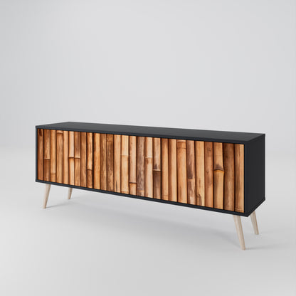 NATURAL WOOD Mueble de TV de 3 Puertas
