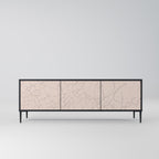 CERAMIC TEXTURE Mueble de TV de 3 Puertas en Acabado Negro