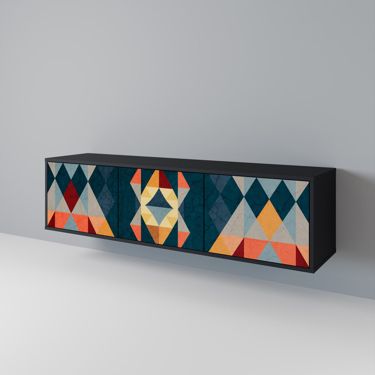 CRACKED ILLUSION Mueble de TV de 3 Puertas