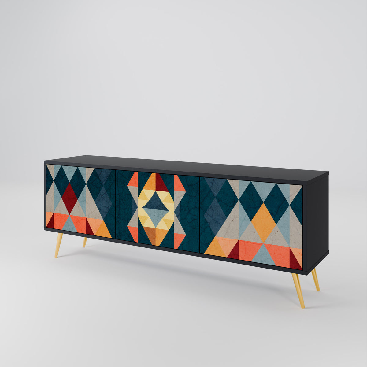CRACKED ILLUSION Mueble de TV de 3 Puertas
