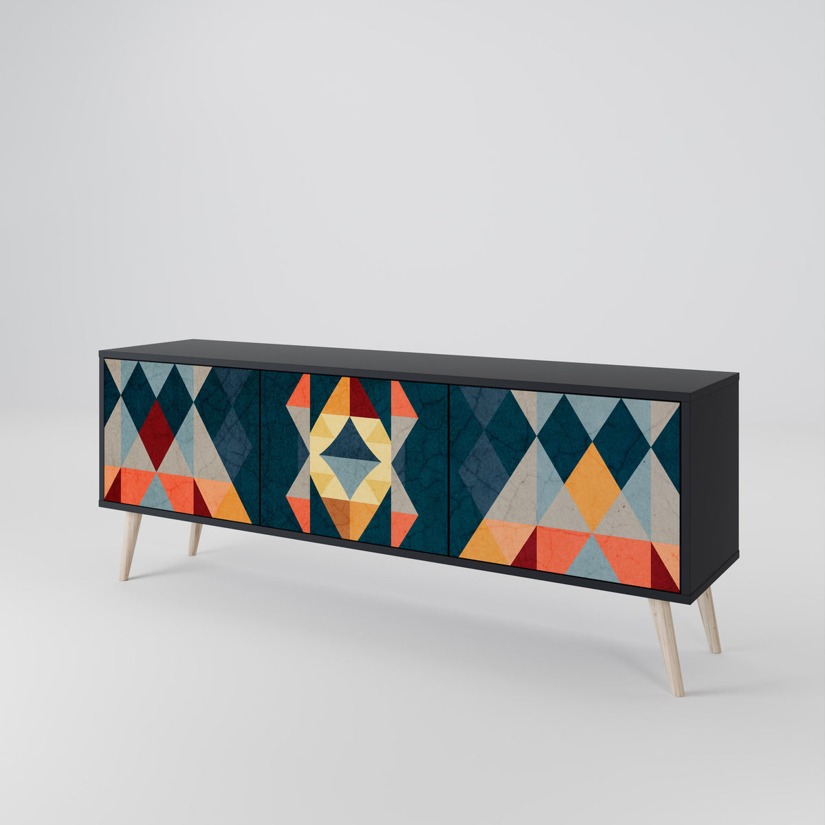 CRACKED ILLUSION Mueble de TV de 3 Puertas