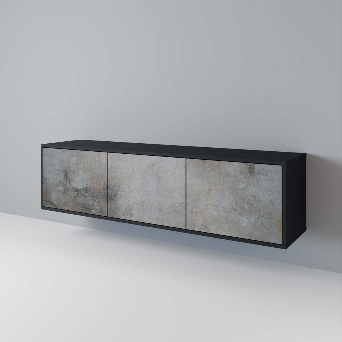 CONCRETE WALL Mueble de TV de 3 Puertas