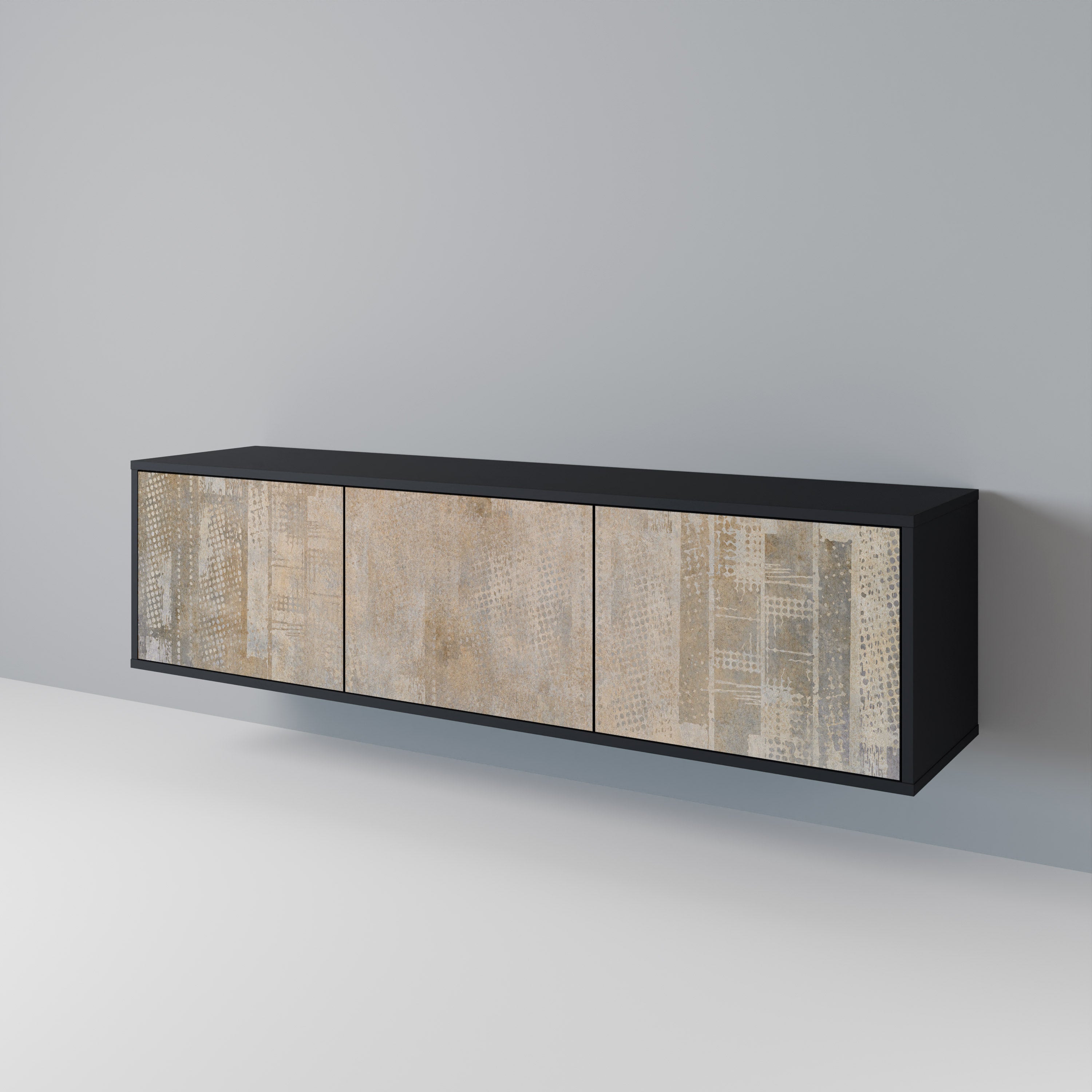 Mueble para TV de 3 puertas con acabado negro SCREEN ERROR