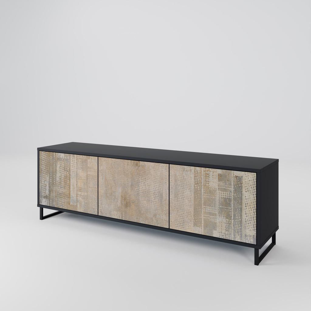 Mueble para TV de 3 puertas con acabado negro SCREEN ERROR