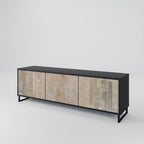 SCREEN ERROR 3-Door TV Stand in Black Finish