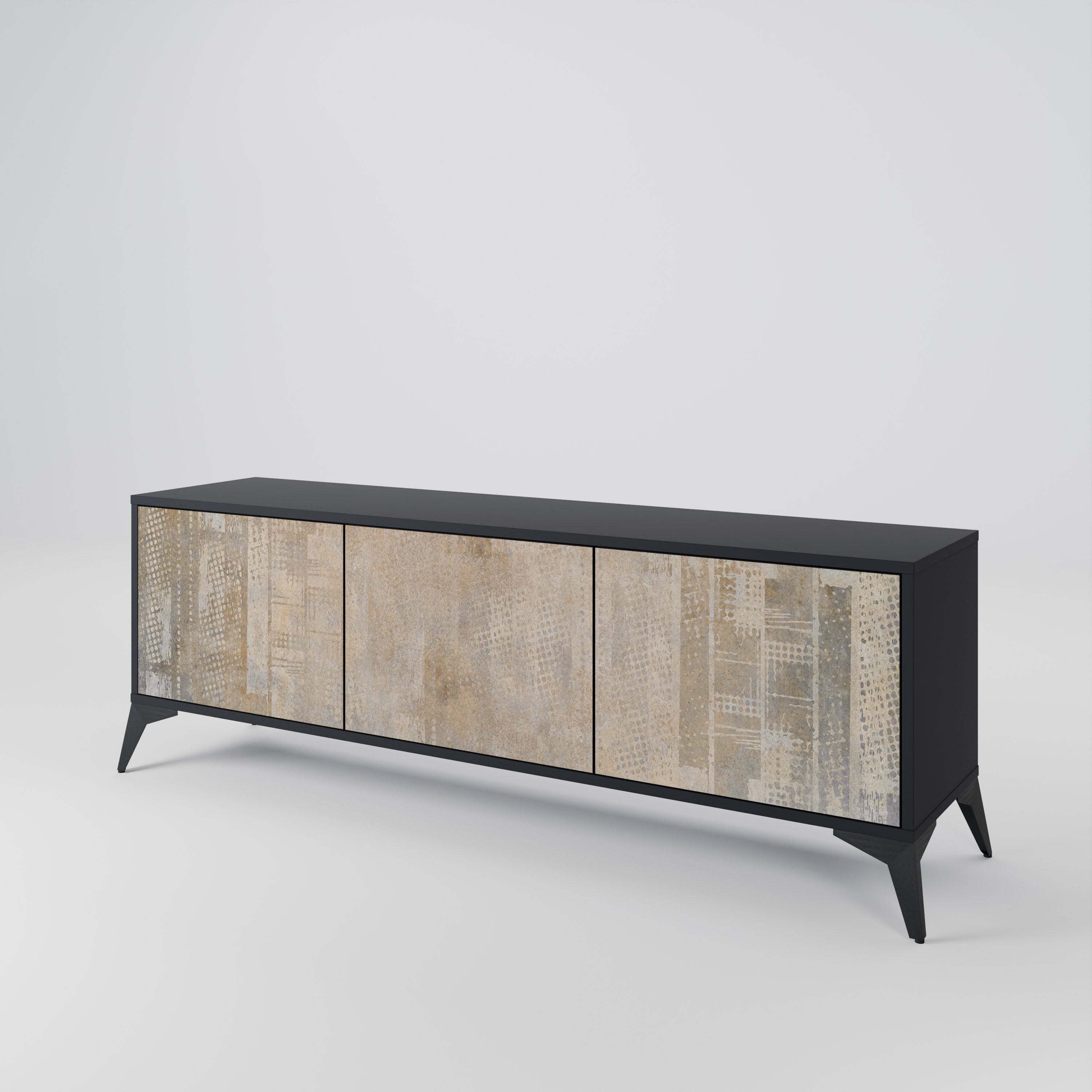 Mueble para TV de 3 puertas con acabado negro SCREEN ERROR