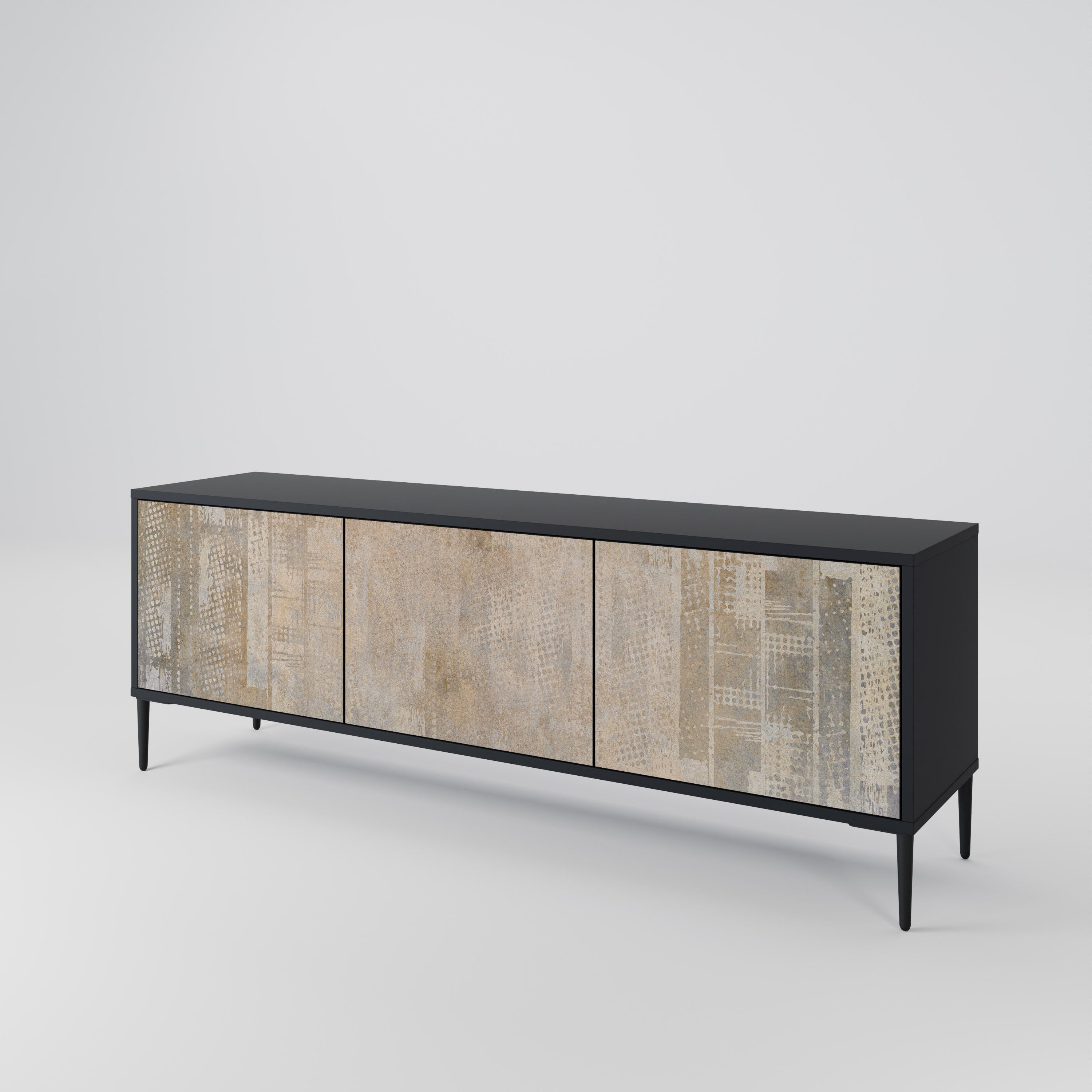 Mueble para TV de 3 puertas con acabado negro SCREEN ERROR