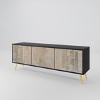 SCREEN ERROR 3-Door TV Stand in Black Finish