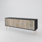 SCREEN ERROR 3-Door TV Stand in Black Finish