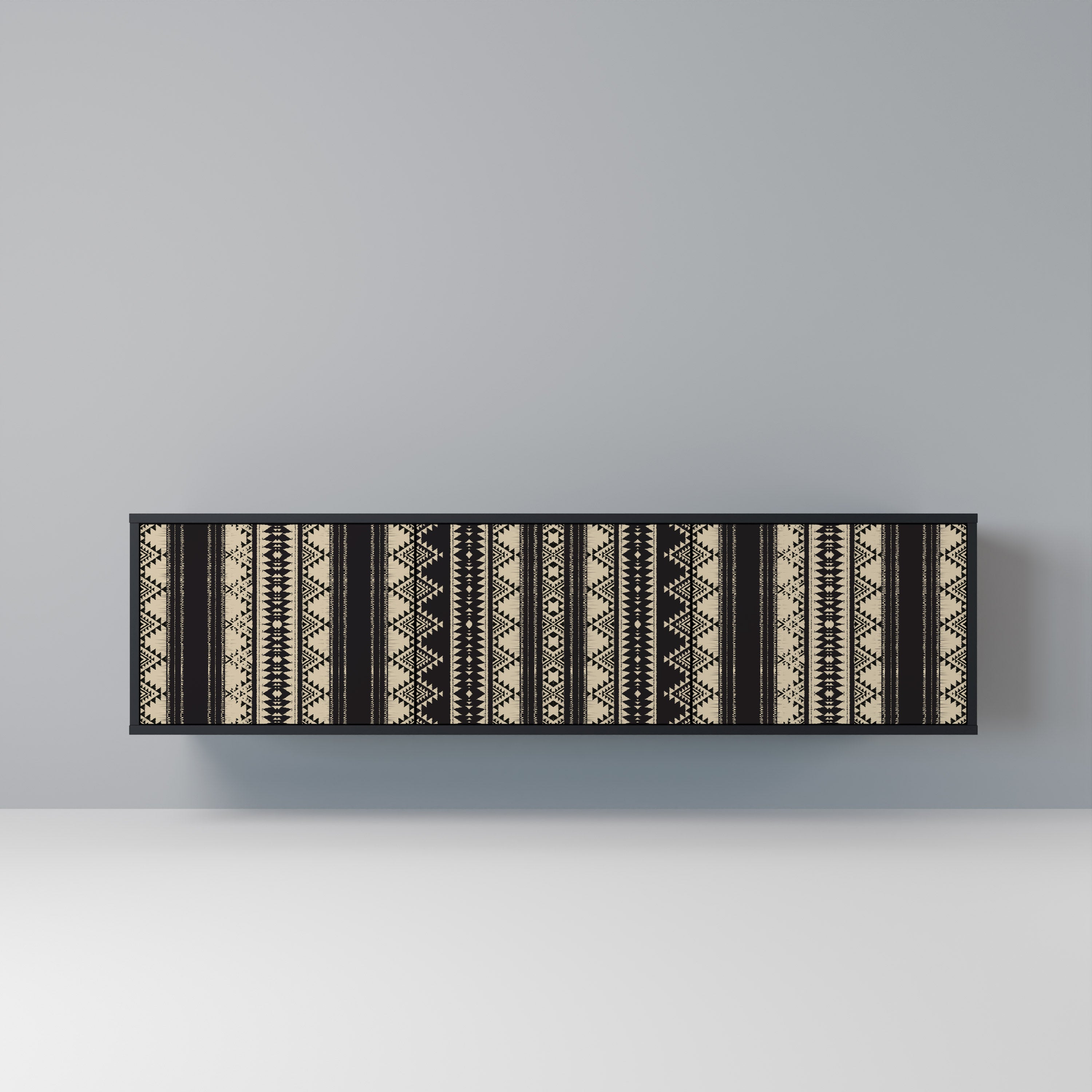 Mueble de TV AZTEC de 3 puertas con acabado negro