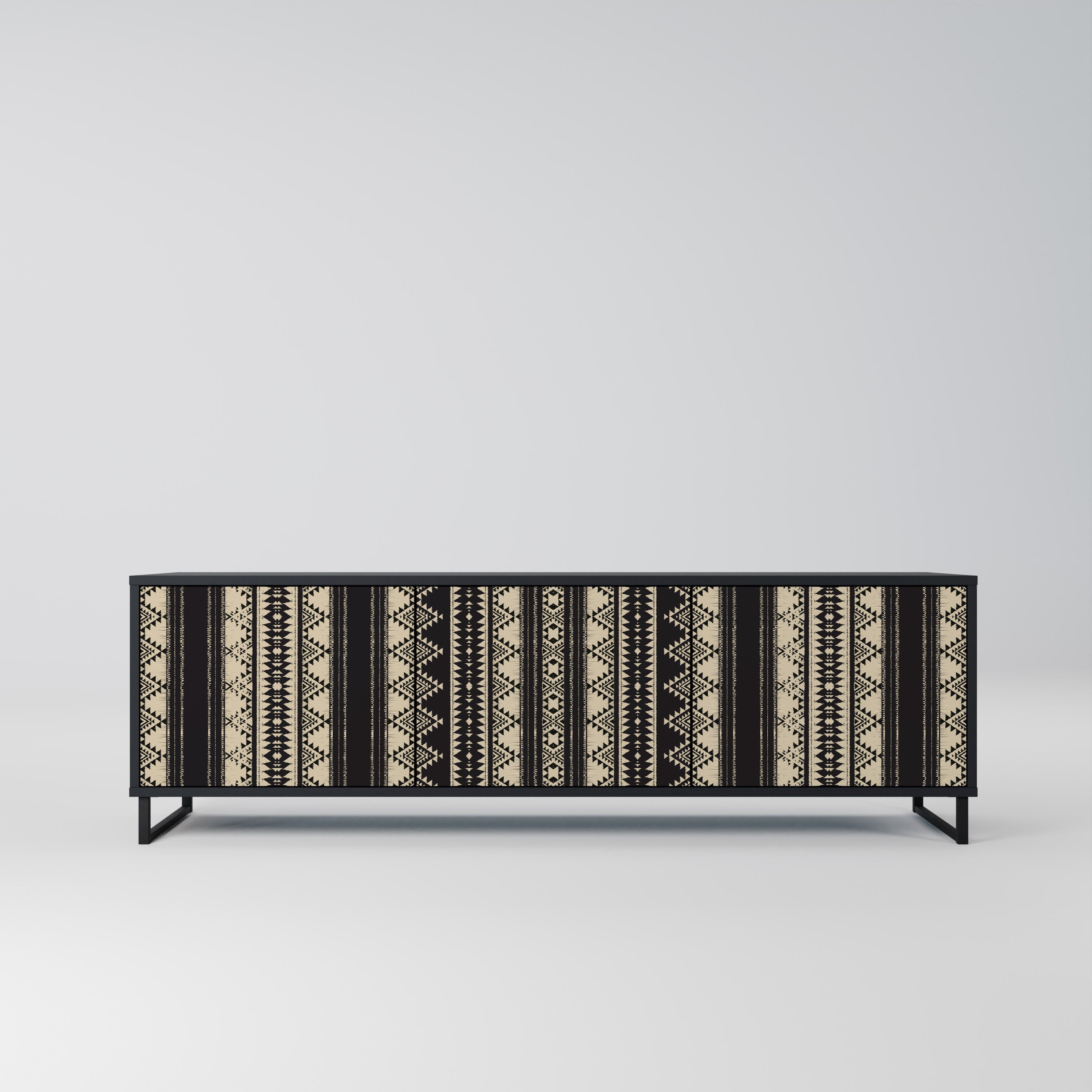 Mueble de TV AZTEC de 3 puertas con acabado negro