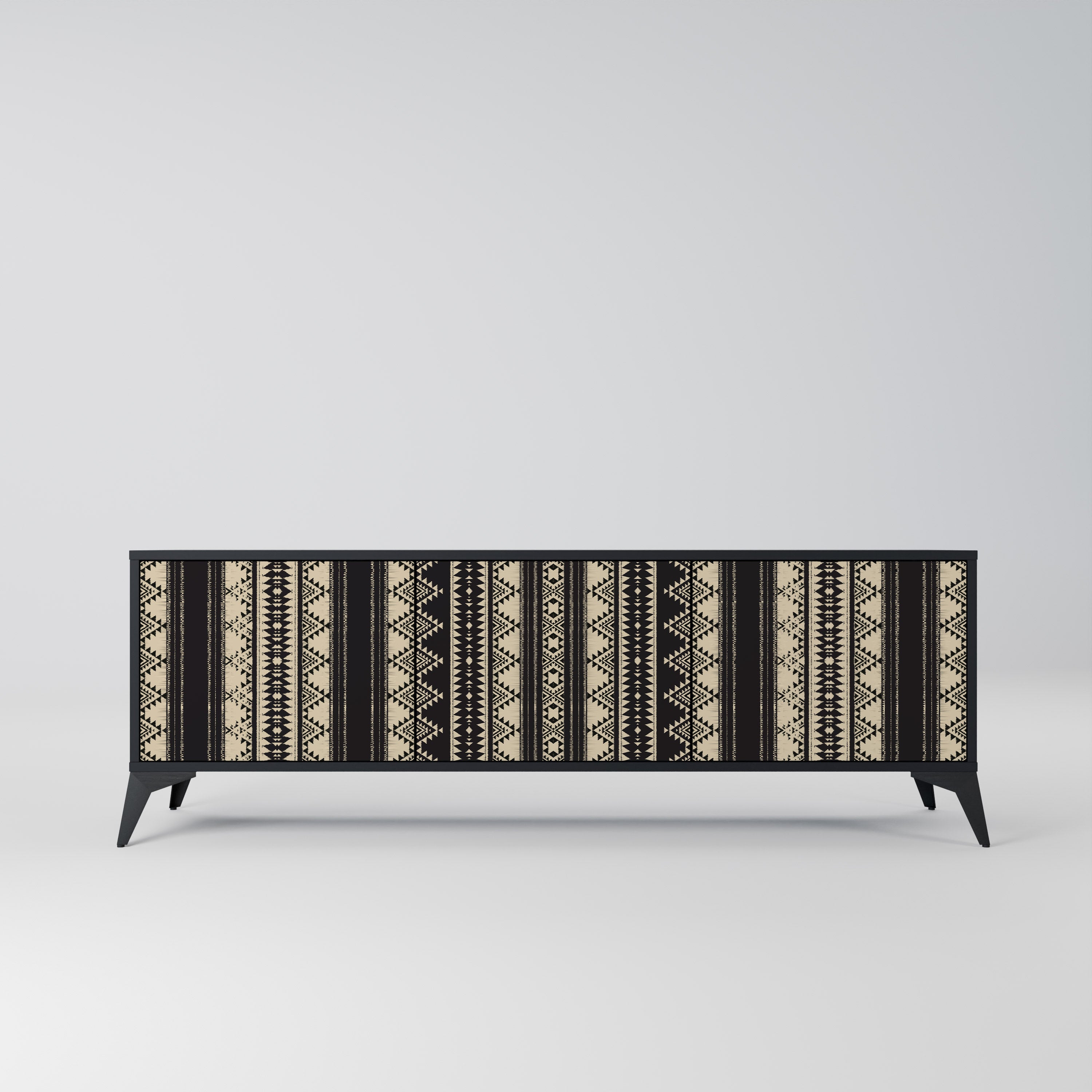 Mueble de TV AZTEC de 3 puertas con acabado negro